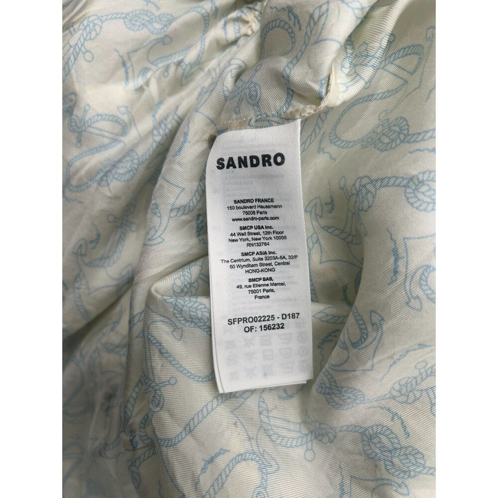 Sandro Paris Rozie Ecru Dress Women's Silk Beige Shift Size 40 - Picture 10 of 11